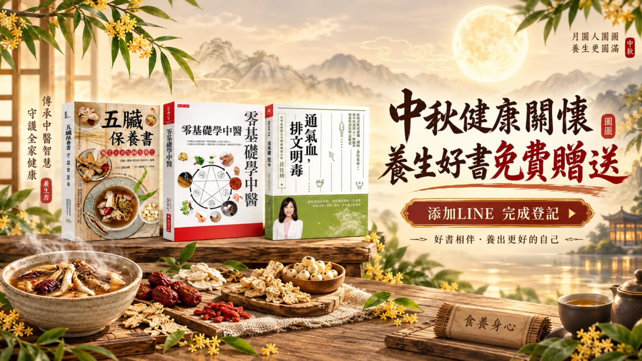 中秋健康關懷養生好書免費贈送
